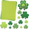4E's Novelty 147 Pcs St. Patrick's Day Shamrock Cutouts Bulk - 7 Sizes in 3 Green Shades, Paper Shamrocks on 21 Sheets, Fun Shamrock Cutouts for Classroom Bulletin Boards, Party Crafts & Decorations